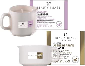 Pack 2 Velas de Masaje BEAUTY IMAGE – Lavanda, Dorado, Hidratante
