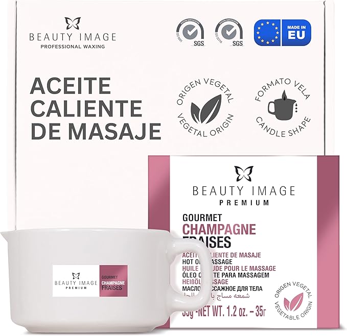 Vela de Masaje BEAUTY IMAGE – Champán y Fresas, Hidratante